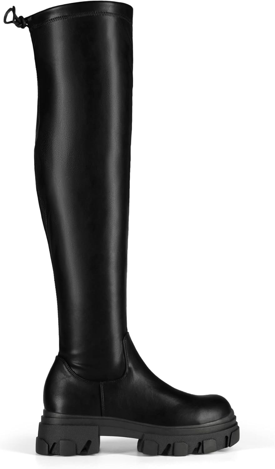 Women's Over The Knee Platform Thigh High Boots Long Stretch Soft Chunky Lug Sole Fall Boots