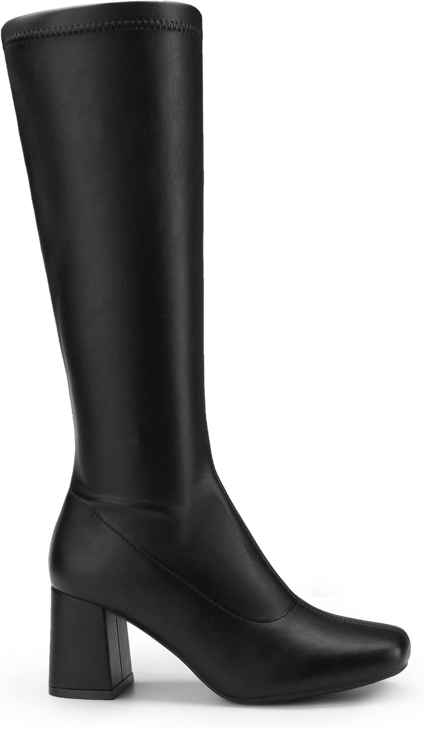 Women's  Boots, Square Toe Chunky Knee High Boots For Women