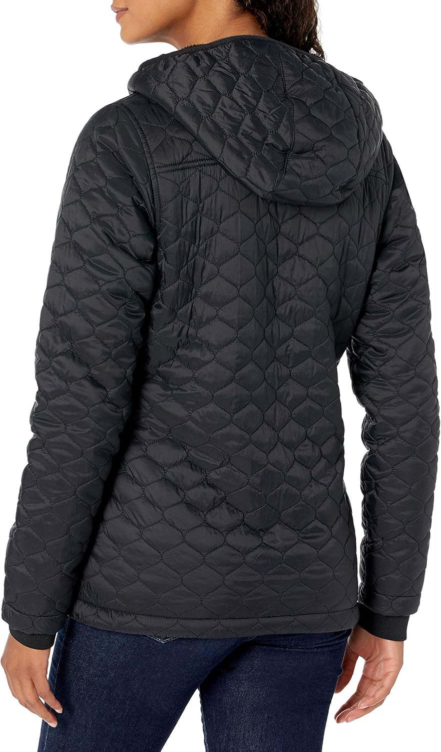 Women's Lightweight Water-Resistant Sherpa-Lined Hooded Puffer
