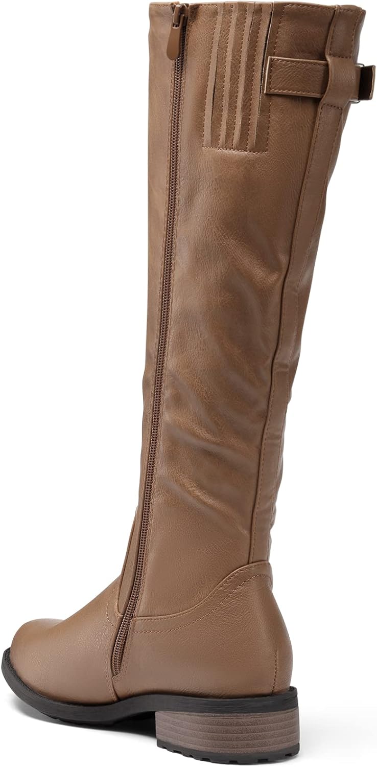 Women's Knee High Boots, Utah Low Stacked Heel Knee High Riding Boots