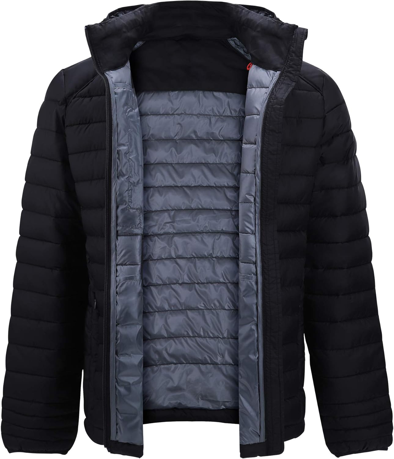 Down Alternative Jacket for Women Quilted Lightweight Packable Padding Coat with Detachable Hood
