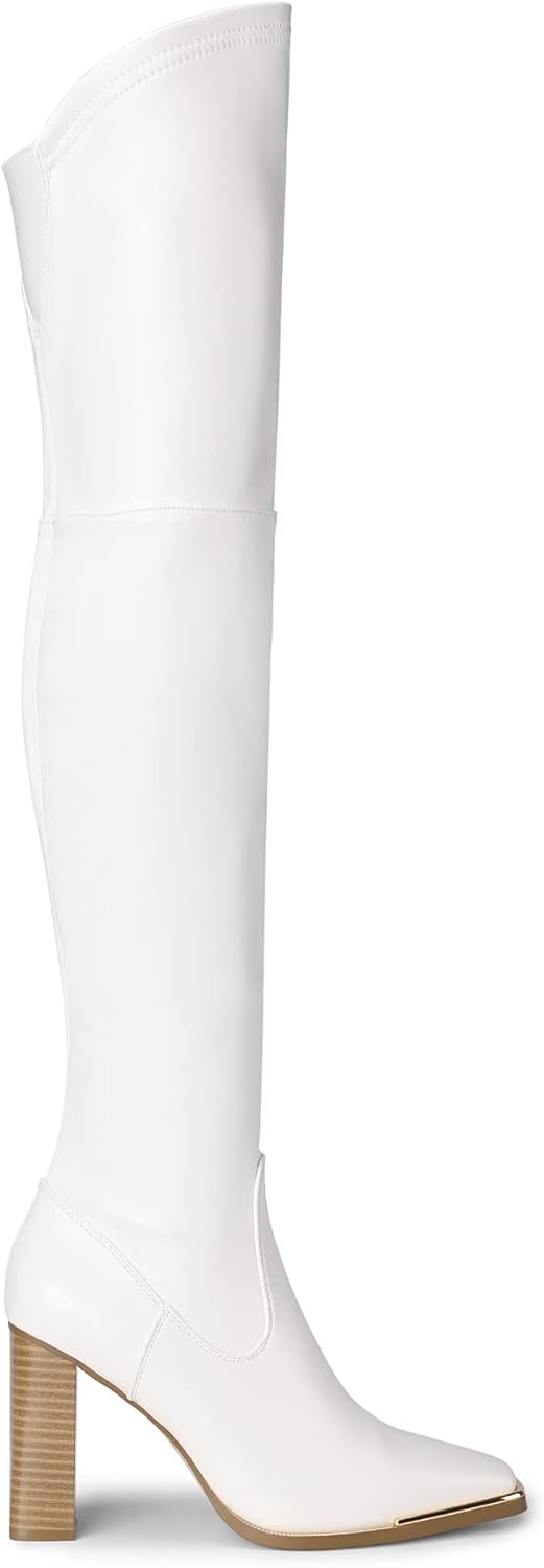 Women's Over The Knee Boots Thigh High Square Toe Chunky Block HIgh Heel Long Sexy Fall Boots