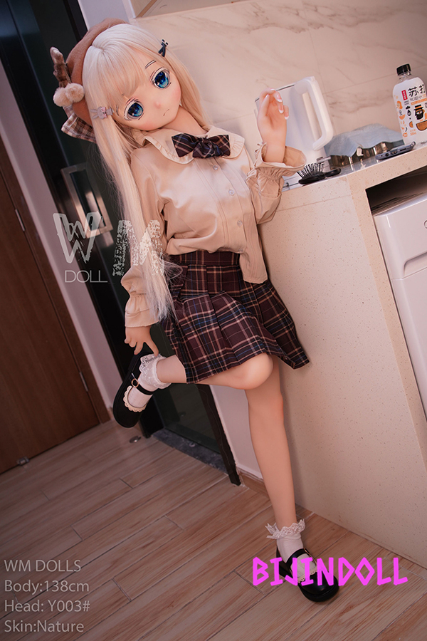 WMDoll#Y003 138cm Eカップ  プラスチックヘッド+TPE製ボディ 外国白髪ロリダッチワイフ