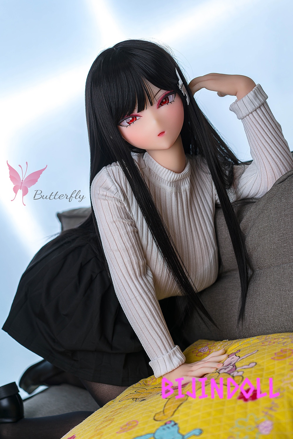 Butterfly Doll 140cm BH-122 ヘッド 莉音 巨乳 ラブドール ブルーアーカイブ コスプレアニメ セックスドール 黒髪 制服