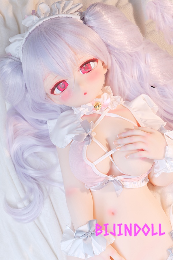 GUAVADOLL DM03 126cm Eカップ PVCヘッド 白髪エロ人形 双馬尾 赤い瞳セックスドール 可憐なメイド