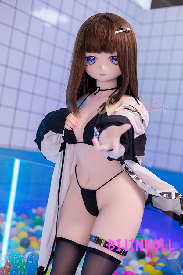 WMDoll#Y011 140cm Bカップ  PVCヘッド 黒髪の激カワ美少女アニメドール