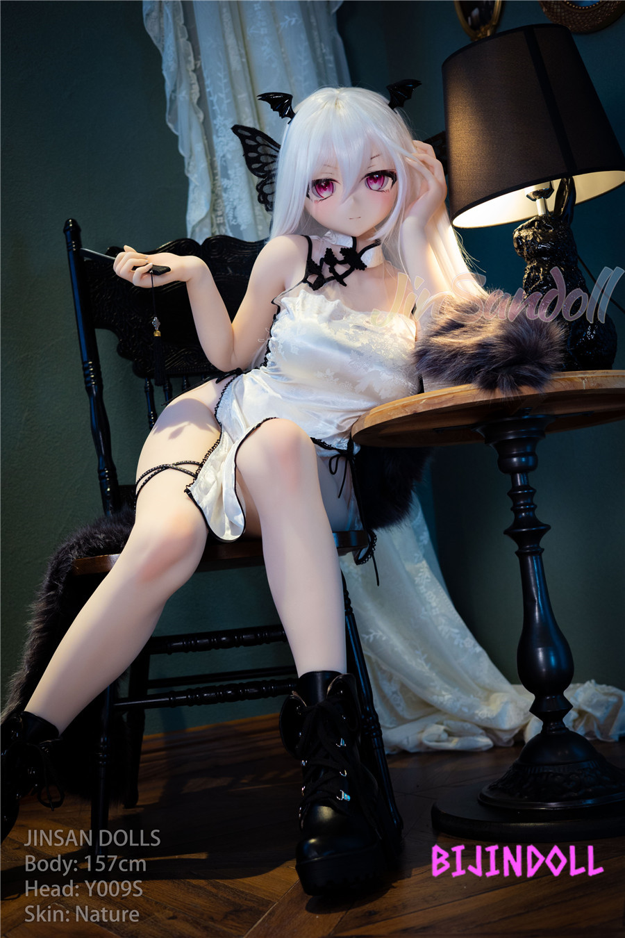 WMDoll#Y009S 157cm Cカップ PVCヘッド+TPEボディ チャイナドレスラブドール 魅惑セックスドール ロングヘアダッチワイフ