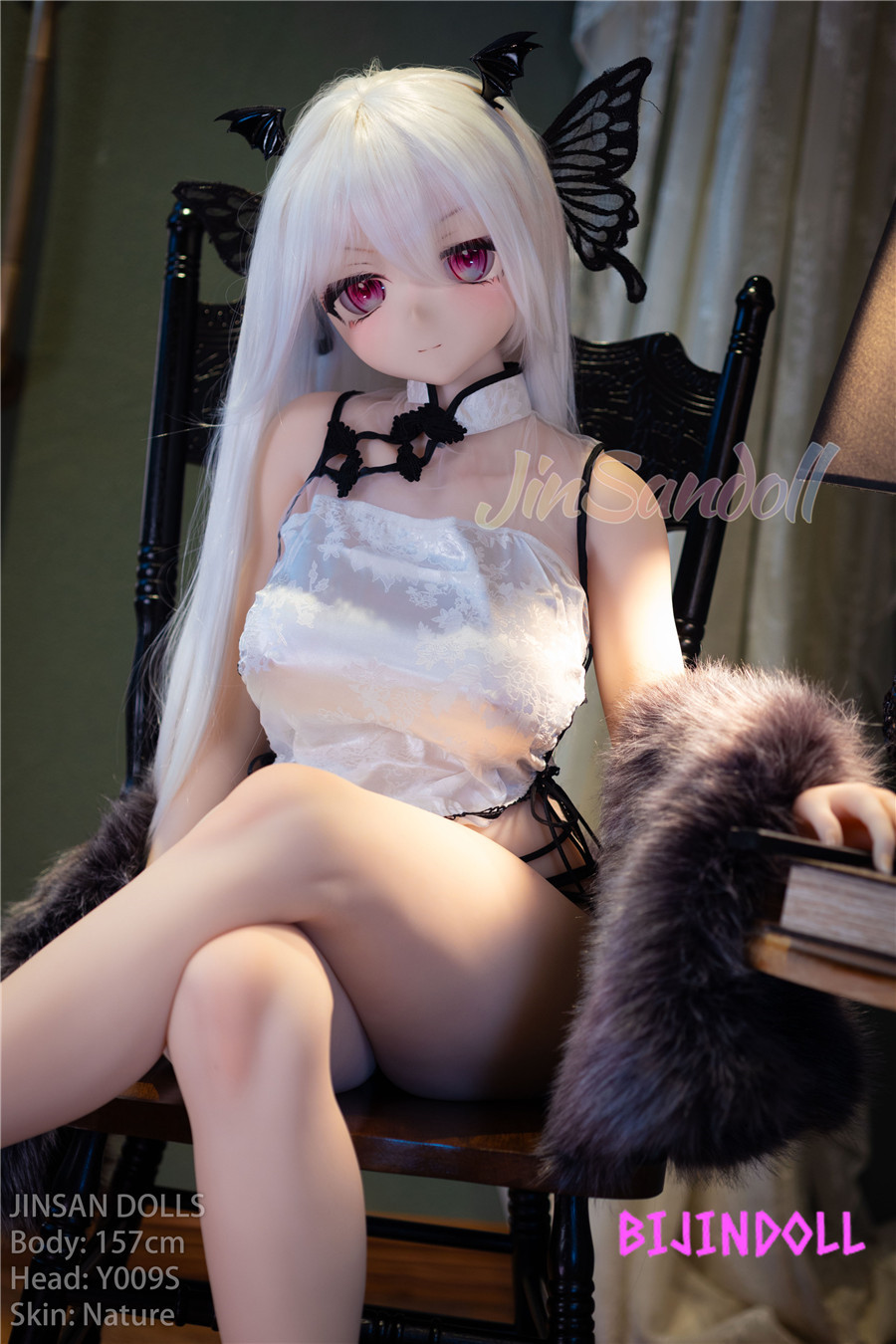 WMDoll#Y009S 157cm Cカップ PVCヘッド+TPEボディ チャイナドレスラブドール 魅惑セックスドール ロングヘアダッチワイフ