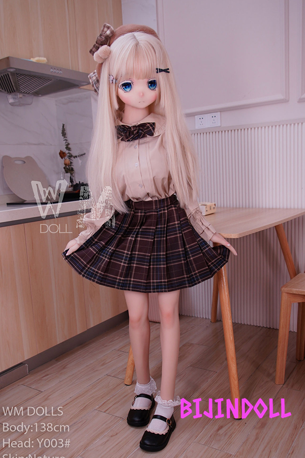 WMDoll#Y003 138cm Eカップ  プラスチックヘッド+TPE製ボディ 外国白髪ロリダッチワイフ