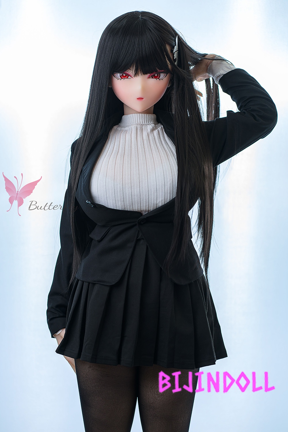 Butterfly Doll 140cm BH-122 ヘッド 莉音 巨乳 ラブドール ブルーアーカイブ コスプレアニメ セックスドール 黒髪 制服