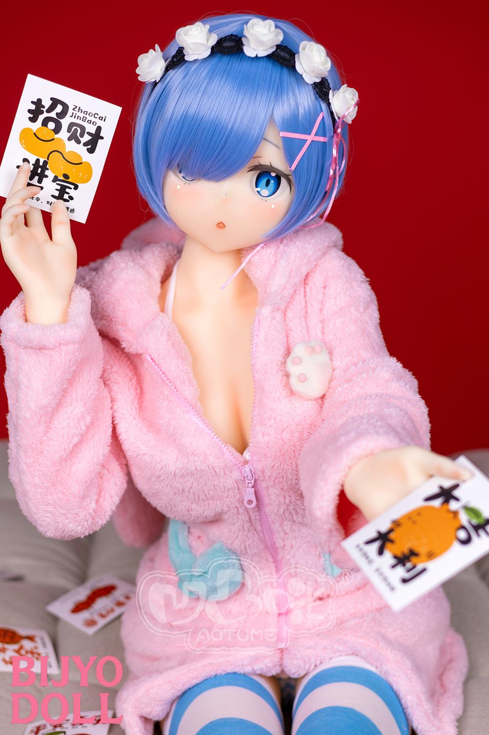 aotumedoll#126 145cm B-cup TPE製  レム アニメ等身大ダッチワイフ 水色髪ショート美少女 リゼロ ラブドール