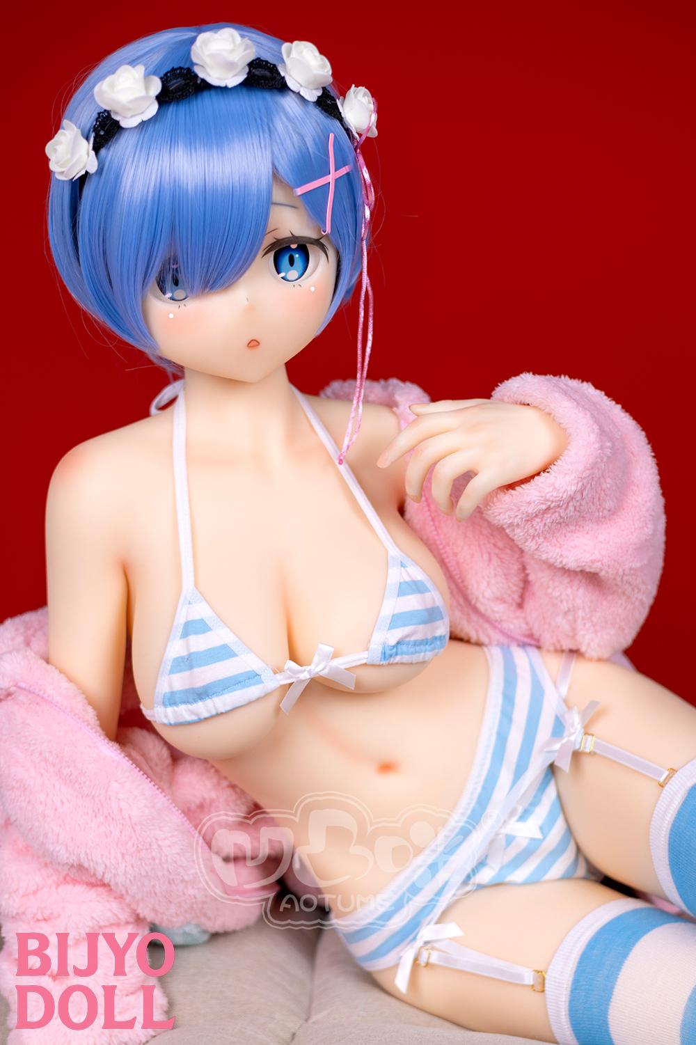 aotumedoll#126 145cm B-cup TPE製  レム アニメ等身大ダッチワイフ 水色髪ショート美少女 リゼロ ラブドール