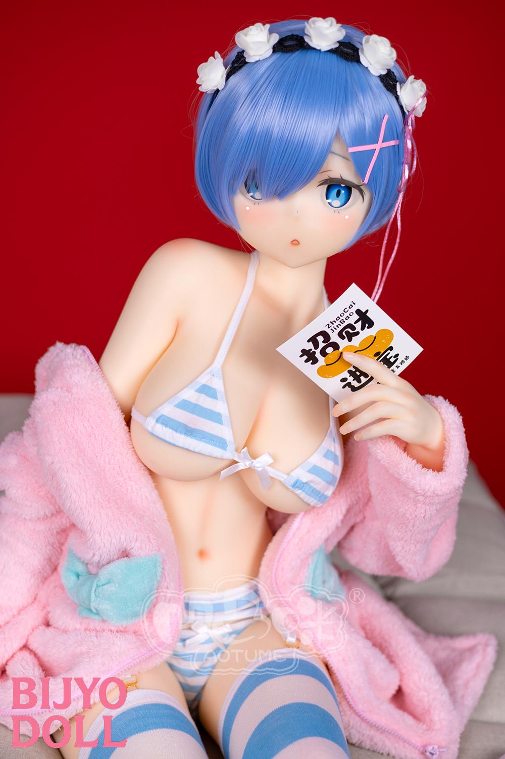 aotumedoll#126 145cm B-cup TPE製  レム アニメ等身大ダッチワイフ 水色髪ショート美少女 リゼロ ラブドール
