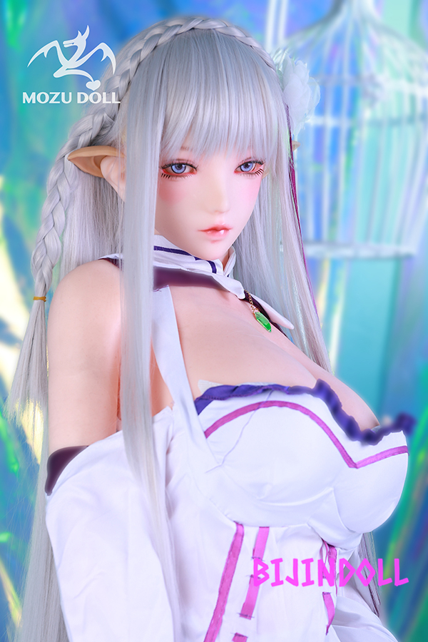 mozudoll 163cm H-cup TPE Emilia Sex Dolls anime Re:Zero cosplay dutchwife silver-haired half-elf sex doll