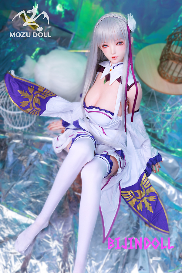 mozudoll 163cm H-cup TPE Emilia Sex Dolls anime Re:Zero cosplay dutchwife silver-haired half-elf sex doll