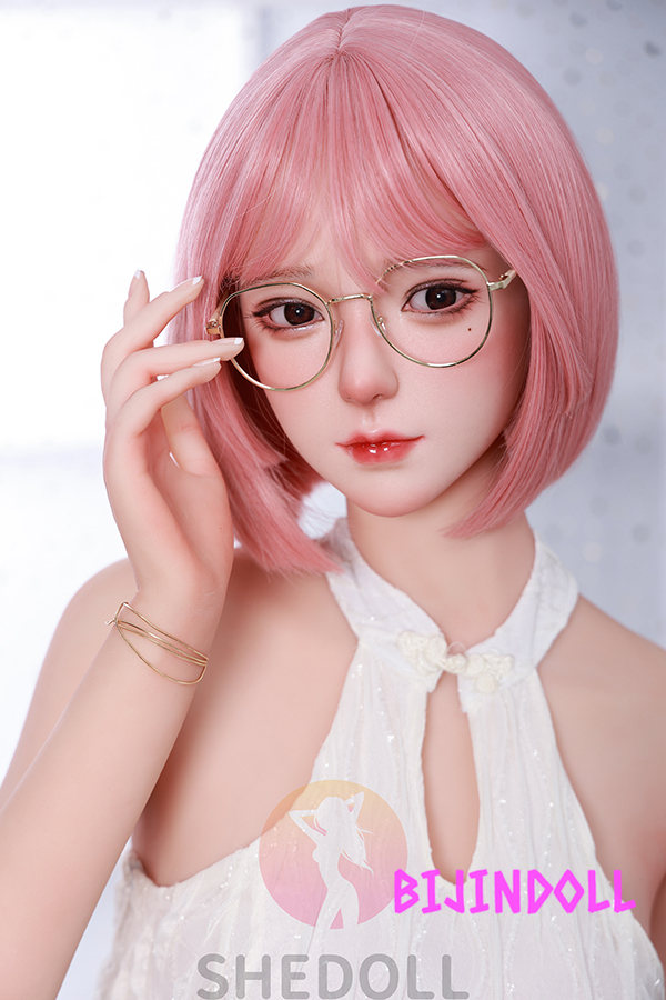 SHEDOLL 158cm C-cup Silicone Head Glasses Beautiful Gal Sex Doll Adult Doll Cute Life Size Dutch Wife