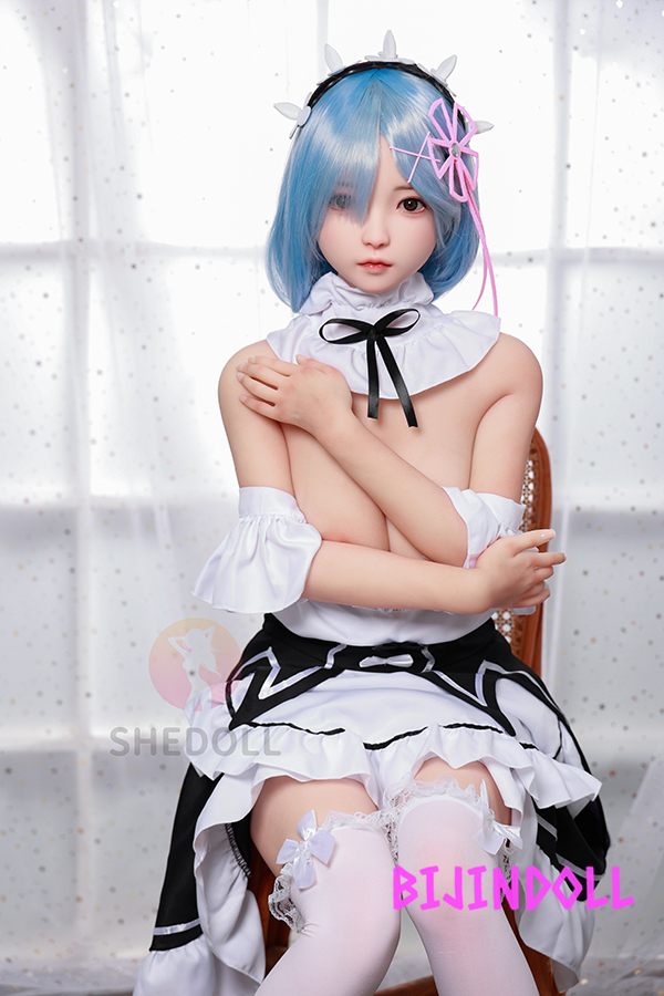 SHEDOLL 148cm D-cup Silicone Head Rem Cosplay Love Doll Realistic Face Maidroid TPE Body