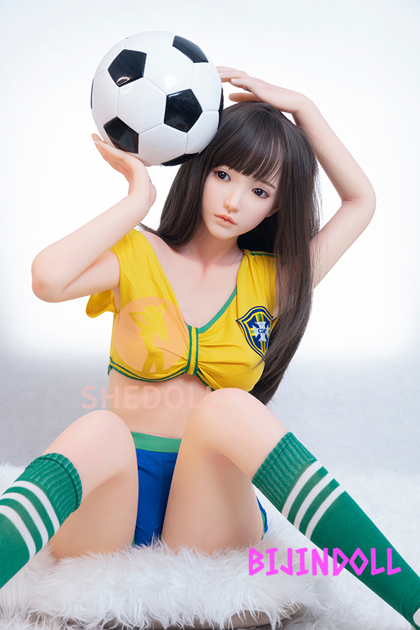 SHEDOLL 158cm C-cup Silicone Head Female Cheerleader Real Sex Doll Face Beautiful TPE Body Dutch Wife