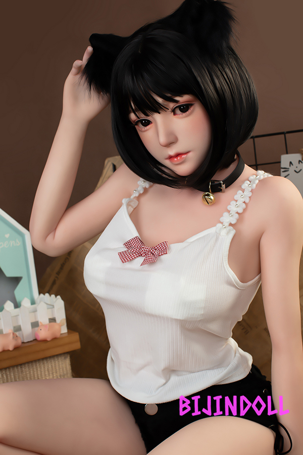 FUDOLL#2 148cm D-cup Silicone head cute cat ear beautiful sex doll lifelike sexdoll for sale