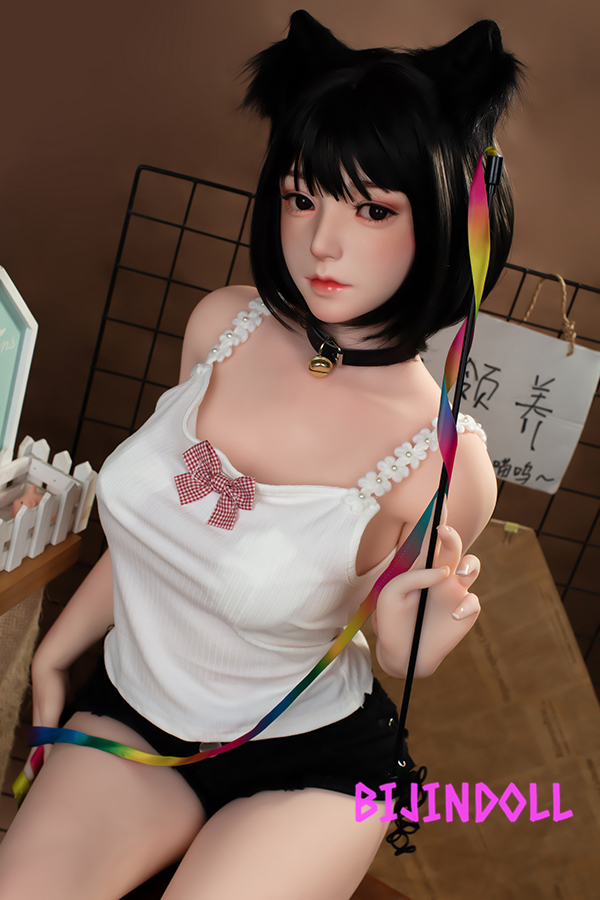 FUDOLL#2 148cm D-cup Silicone head cute cat ear beautiful sex doll lifelike sexdoll for sale