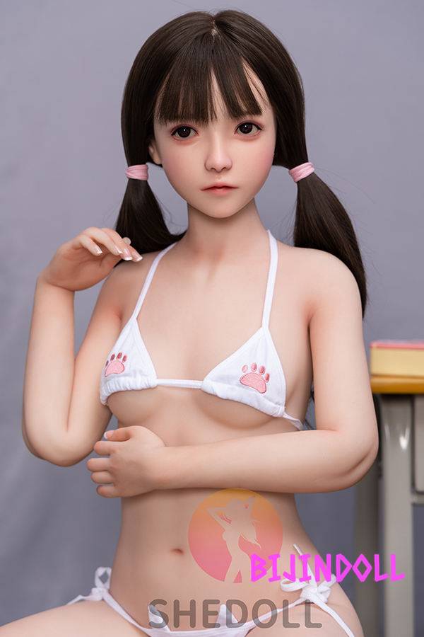 SHEDOLL 140cm B-cup Silicone head Pornographic sex doll narrow hole love doll hole super cute doll