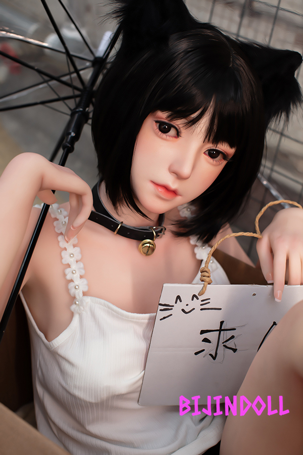 FUDOLL#2 148cm D-cup Silicone head cute cat ear beautiful sex doll lifelike sexdoll for sale