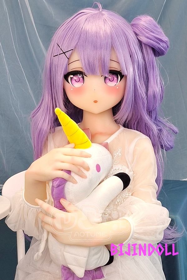 aotumedoll#92 B-cup TPE cute purple hair sex doll anime cosplay Cute sex tits r18 Dutch wife