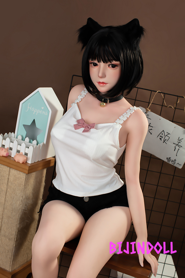 FUDOLL#2 148cm D-cup Silicone head cute cat ear beautiful sex doll lifelike sexdoll for sale