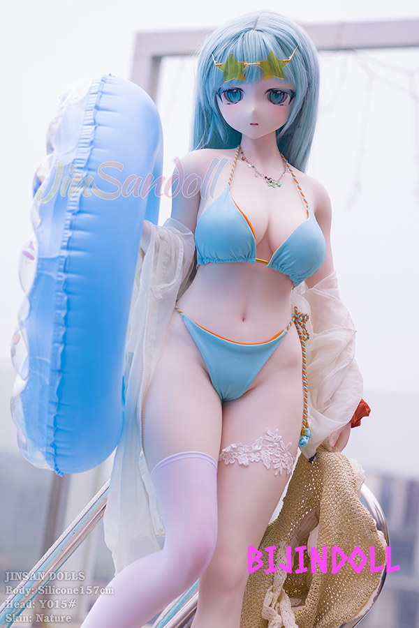 WMDoll#Y015 157cm B-Cup PVC Head Anime Swimsuit Erotic Life-Size Sex Doll