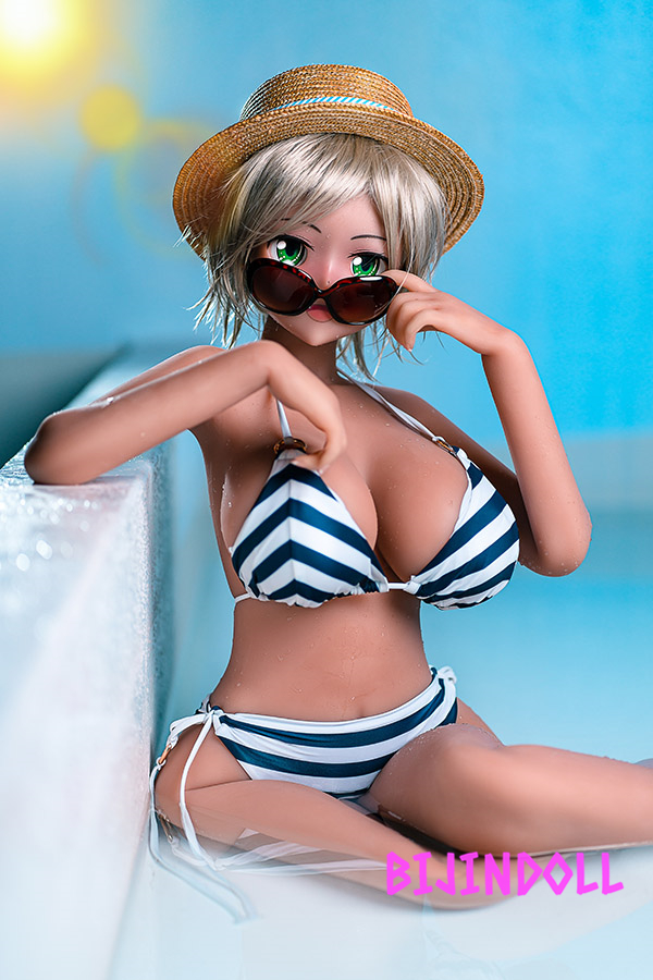 Siliko&Aotume Collaboration Doll H-cup 155cm TPE Short Hair Tanning Gal Sex Doll Erotic Swimsuit Anime