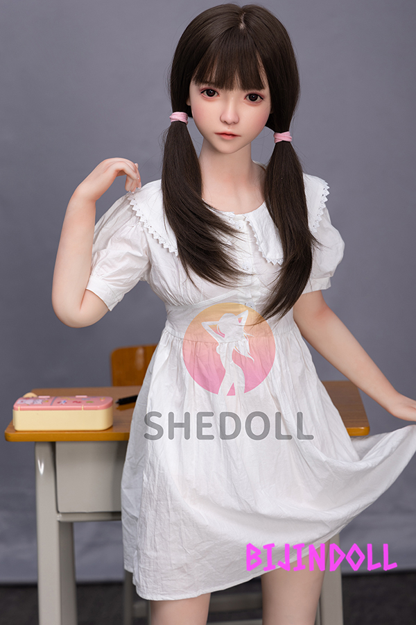 SHEDOLL 140cm B-cup Silicone head Pornographic sex doll narrow hole love doll hole super cute doll