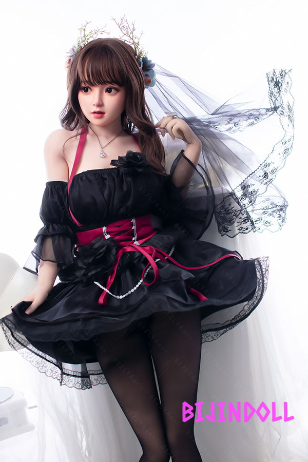 Bezlya 鈴蘭 149cm C-cup Silicone head real Dutch Wife Seductive Cute Porn Asian TPE body sex doll