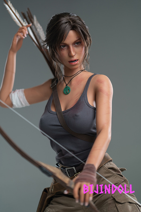 166cm E-cup gamelady head No.20 silicone Lara Croft love doll movable mouth SEX blowjob oral sex