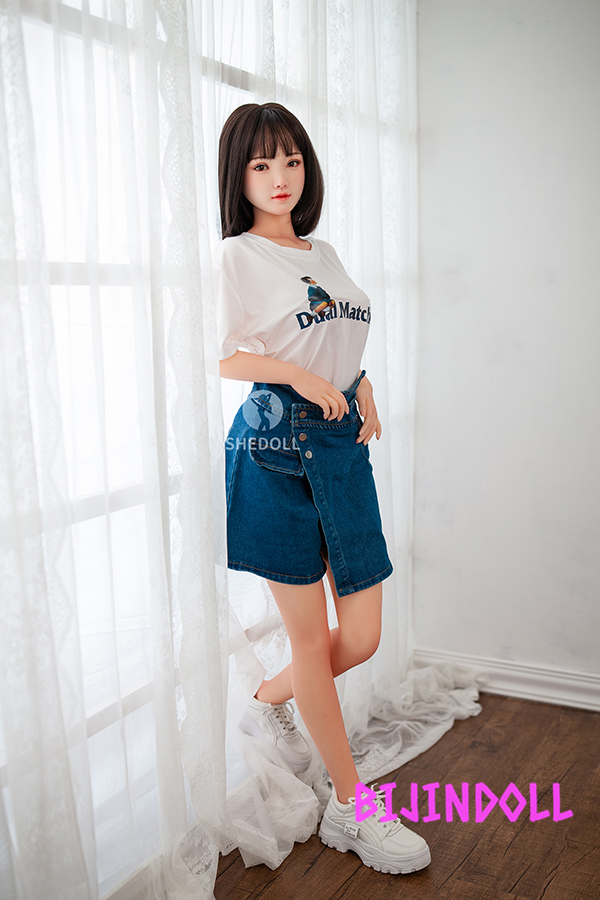 SHEDOLL 148cm D-cup Silicone Head Beautiful Realistic Doll Life-sized Dutch Wife TPE Body Sex Doll