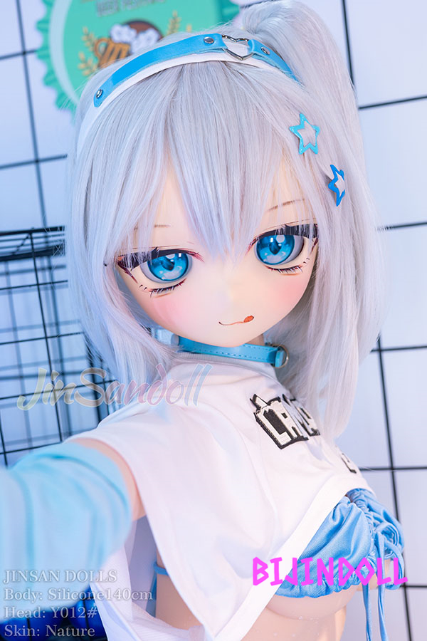 WMDoll#Y012 140cm C-cup PVC Head Anime Erotic Sex Doll White hair anime girl