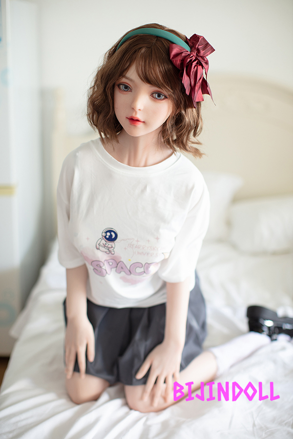 JXDOLL 148cm C-Cup Silicone Cute Adult Doll Beautiful Realistic Flat Chest Dutch Wife Wine Opener Erotic Doll