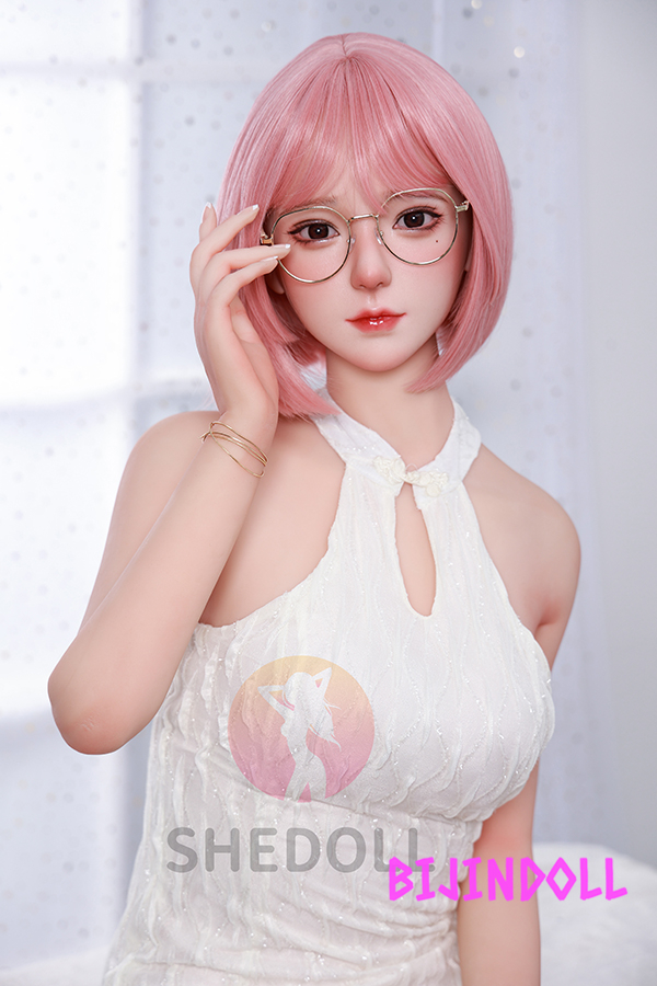 SHEDOLL 158cm C-cup Silicone Head Glasses Beautiful Gal Sex Doll Adult Doll Cute Life Size Dutch Wife
