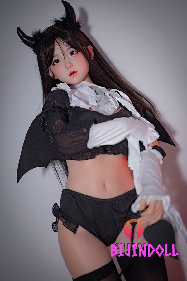 SHEDOLL 148cm D-cup Silicone Head Cute love doll erotic life-size sex doll little devil real sex doll