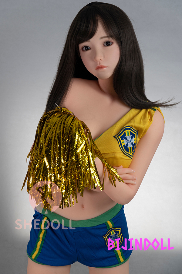 SHEDOLL 158cm C-cup Silicone Head Female Cheerleader Real Sex Doll Face Beautiful TPE Body Dutch Wife