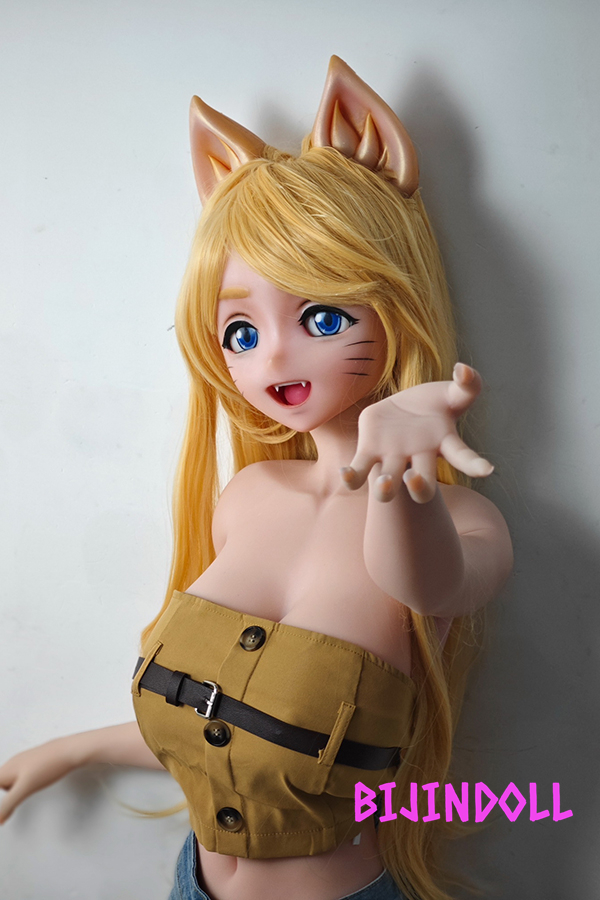 ElsaBabe-AHR007 148cm silicone anime cat sex dolls catwoman Big breasts Blonde Cat ears Dutch wife