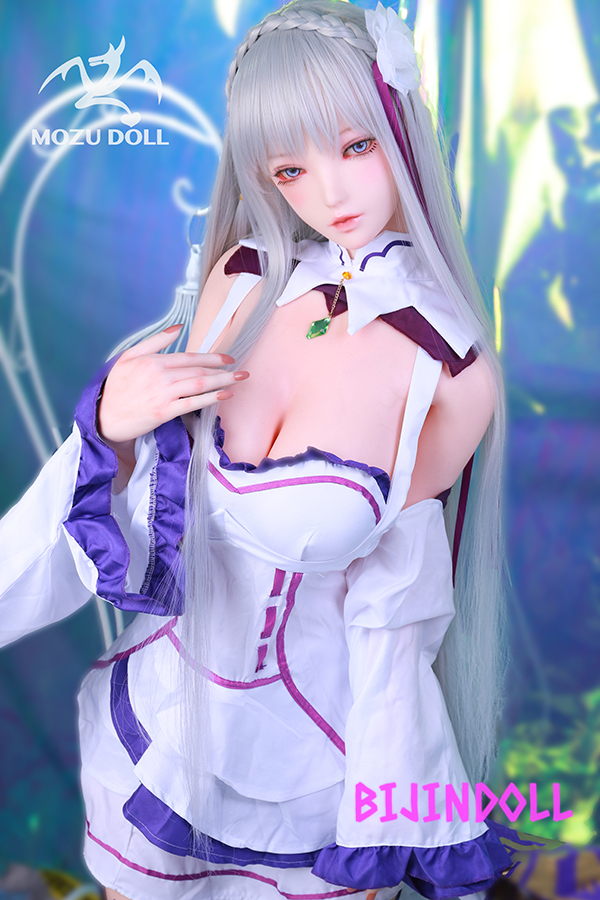 mozudoll 163cm H-cup TPE Emilia Sex Dolls anime Re:Zero cosplay dutchwife silver-haired half-elf sex doll