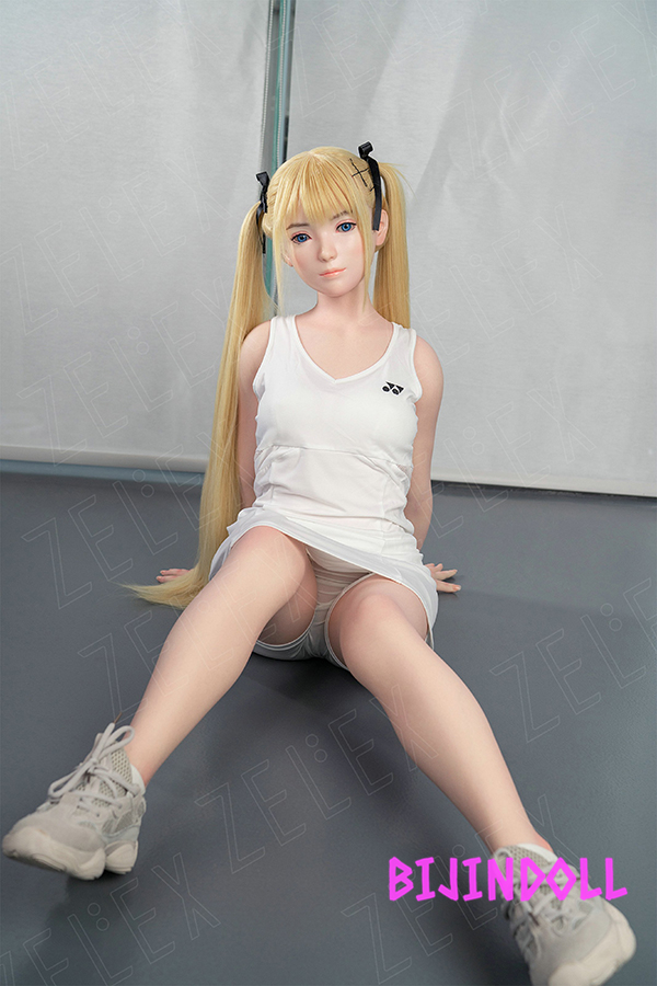 WAXDOLL#G53 147cm B-cup Silicone Blonde Twin Tail Love Doll Moe Sister Character Sex Real Doll