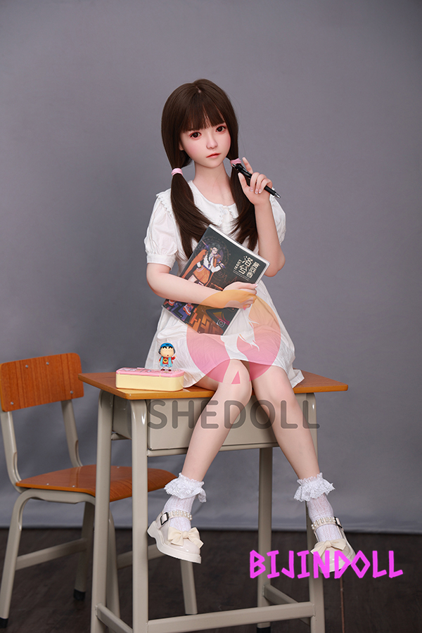 SHEDOLL 140cm B-cup Silicone head Pornographic sex doll narrow hole love doll hole super cute doll