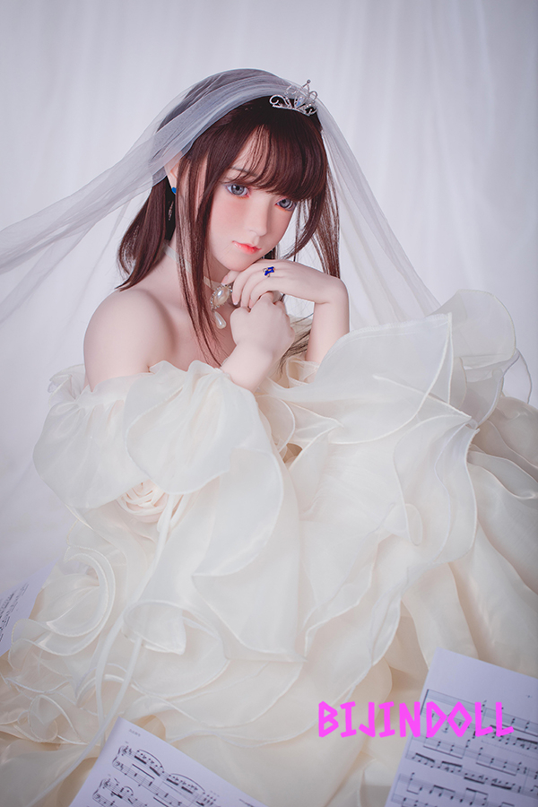 FUDOLL#12 148cm D-cup Silicon head bride sex doll wedding dress real beautiful sex doll