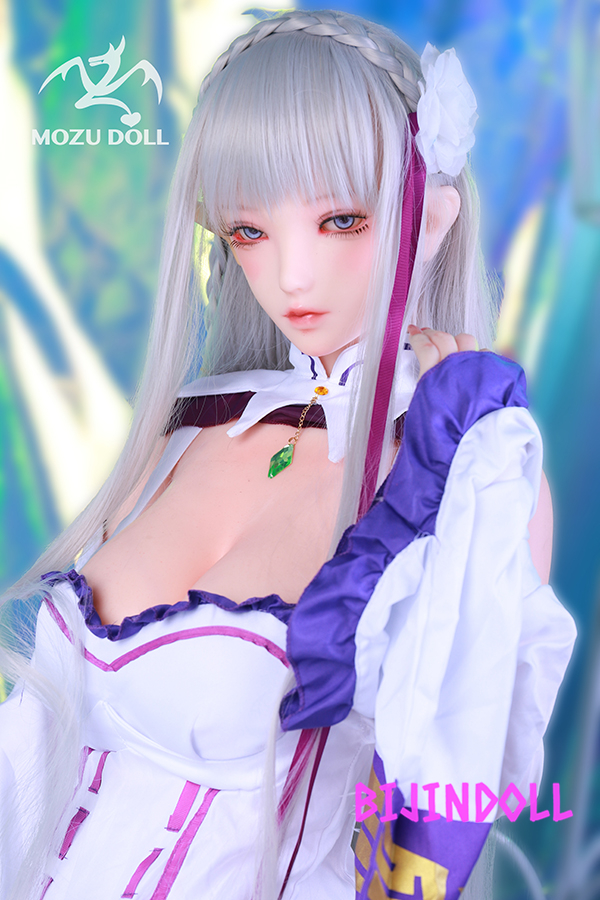 mozudoll 163cm H-cup TPE Emilia Sex Dolls anime Re:Zero cosplay dutchwife silver-haired half-elf sex doll