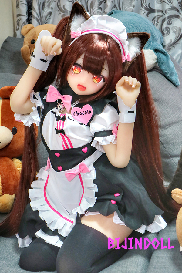 aotumedoll#58 B-cup TPE Nekopara Chocolat Anime Love Doll Cosplay Cat Sex Manga Game Character Black Hair Mixed Doll