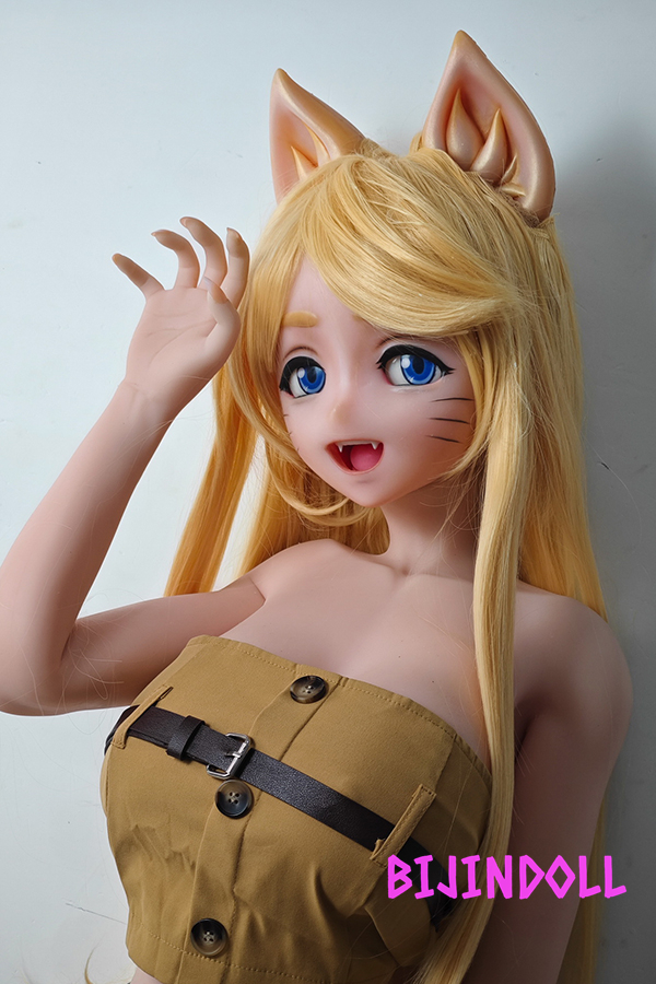 ElsaBabe-AHR007 148cm silicone anime cat sex dolls catwoman Big breasts Blonde Cat ears Dutch wife
