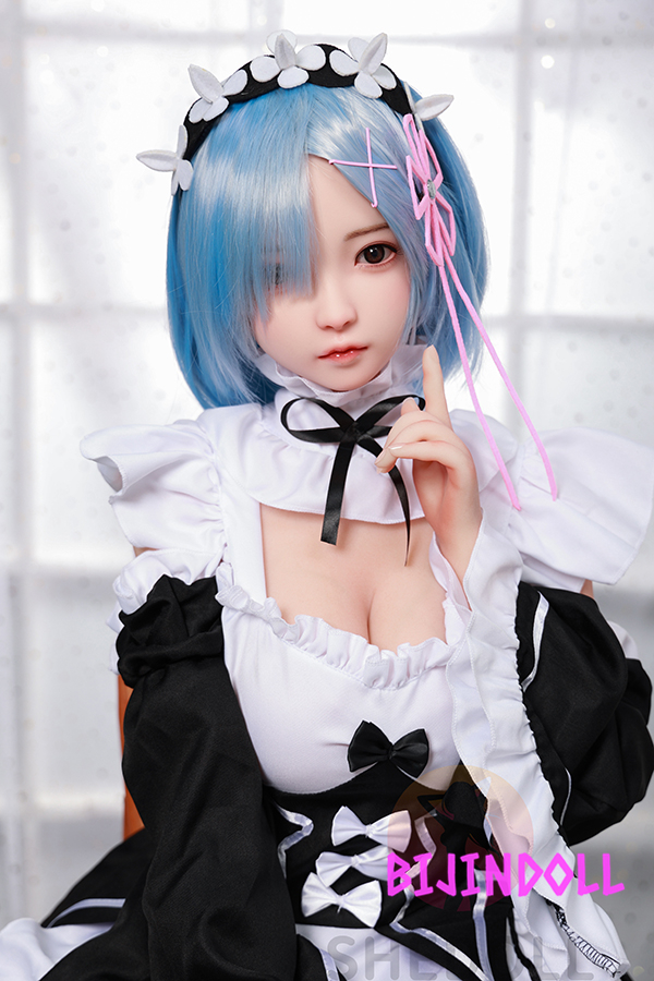SHEDOLL 148cm D-cup Silicone Head Rem Cosplay Love Doll Realistic Face Maidroid TPE Body