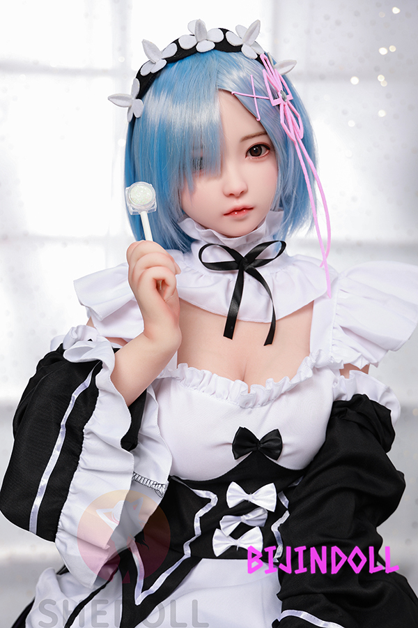 SHEDOLL 148cm D-cup Silicone Head Rem Cosplay Love Doll Realistic Face Maidroid TPE Body