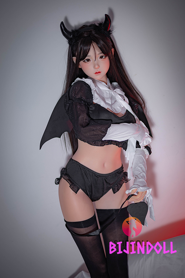 SHEDOLL 148cm D-cup Silicone Head Cute love doll erotic life-size sex doll little devil real sex doll